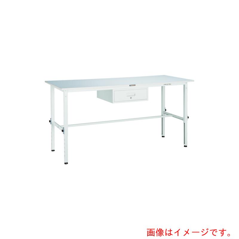 【別途送料あり】トラスコ中山（TRUSCO）　TRUSCO　軽荷重作業台高さ調節式（１５０ｋｇ）ＡＥＭ型　９００Ｘ６００ＸＨ６５０～９５０　１段引出付　グリーン色　【品番：SAEM-0960F1】