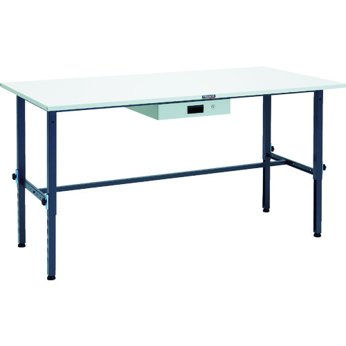 【別途送料あり】トラスコ中山（TRUSCO）　TRUSCO　軽荷重作業台高さ調節式（１５０ｋｇ）ＡＥＭ型　１８００Ｘ９００ＸＨ６５０～９５０　薄型１段引出付　ダークグレー色　【品番：SAEM-1809UDK1 DG】｜住設プロ　店 49,183円