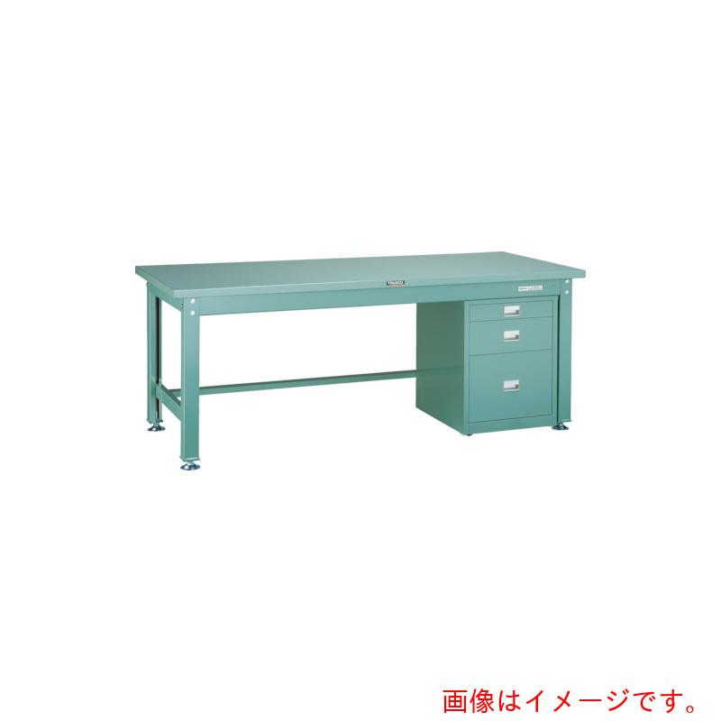 【別途送料あり】トラスコ中山(TRUSCO) TRUSCO 中荷重作業台(2000kg)DW型 1200X750XH740 3段ワゴン付 グリーン色 【品番:SDW-1200UDC111】
