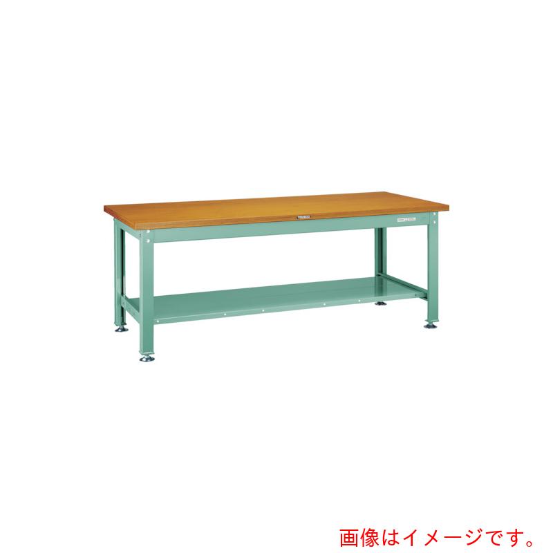 【別途貨物輸送あり】トラスコ中山（TRUSCO） TRUSCO 中掛け目御役目台（２０００ｋｇ）ＤＷ型 １８００Ｘ９００ＸＨ７４０ 下棚付 緑であること色 【品番：SDW-1809LT】