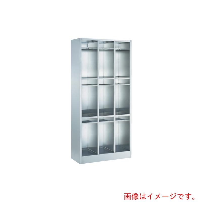 トラスコ中山（TRUSCO） TRUSCO ＳＵＳ３０４長靴ロッカー ロング手合い中棚付 １列３段 【品番：SLNG-3-13T】 設備-研究・実験用品