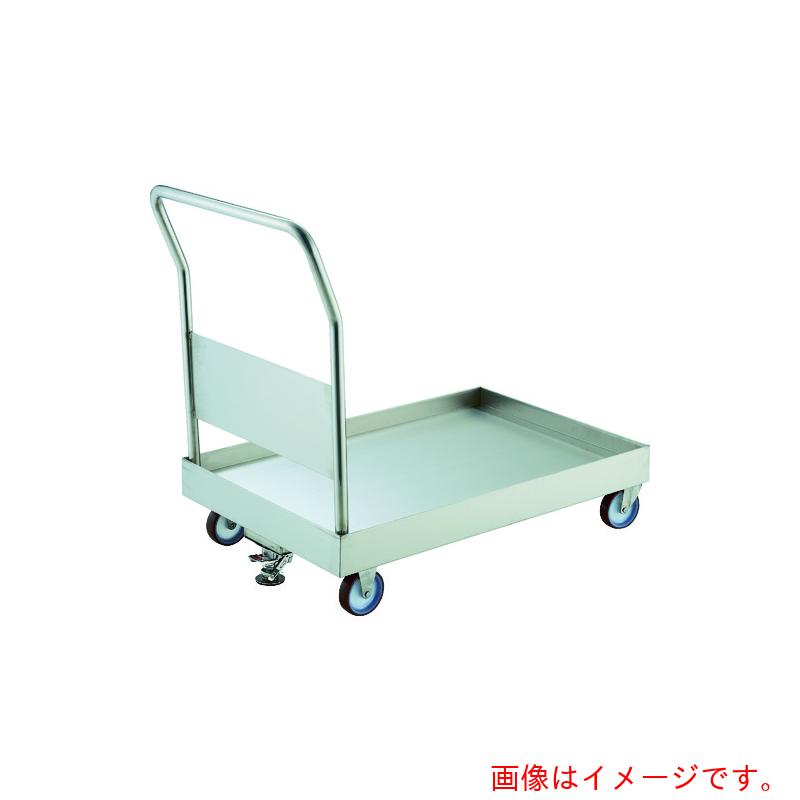 トラスコ中山（TRUSCO）　TRUSCO　ステンレス台車　オールＳＵＳ３０４　皿型台車　８００Ｘ４５０　ＮＵ車輪　ストッパー付　【品番：SSAR-3NU-S】