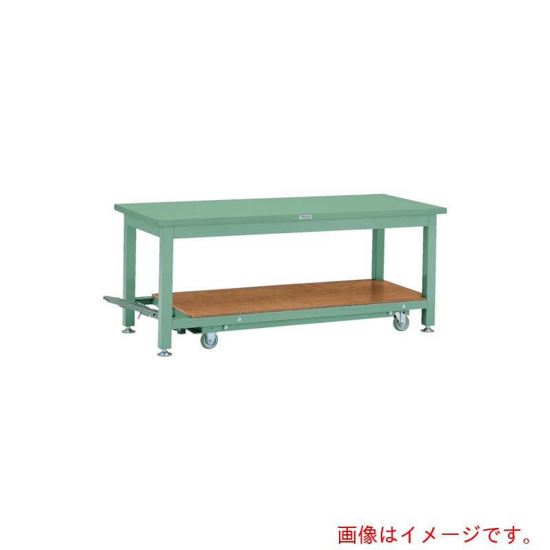 【別途送料あり】トラスコ中山（TRUSCO）　TRUSCO　重荷重作業台移動式（３０００ｋｇ）ＴＷＣ型　１８００Ｘ９００ＸＨ７４０　基本タイプ　グリーン色　【品番：STWC-1809】