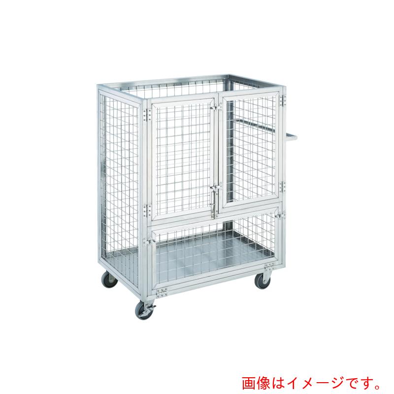 【別途送料あり】トラスコ中山（TRUSCO）　TRUSCO　オールステンレス製運搬車　オールステンレス製網台車　９００&times;６００　全高１２００　３ドアタイプ　【品番：SUAD3-960】｜住設プロ　店 243,887円