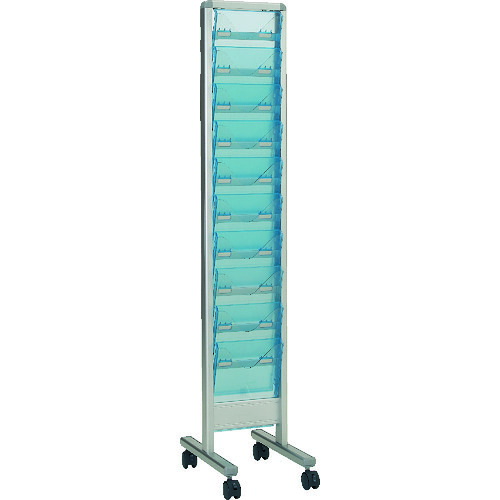 トラスコ中山（TRUSCO）　TRUSCO　パンフレットスタンド　Ａ４サイズ対応　垂直１列１０段　シルバー　【品番：TAP-110S】