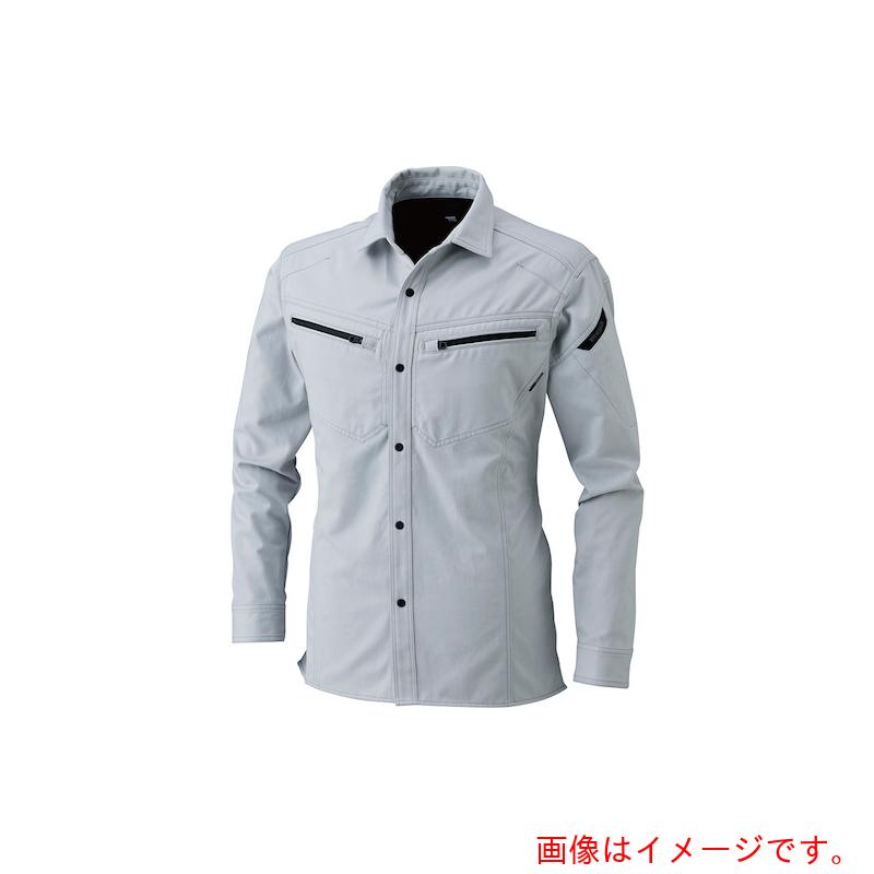 ★TS DESIGN　長袖シャツ　５Ｌ　シルバーグレー　【品番：5115 5L 25】