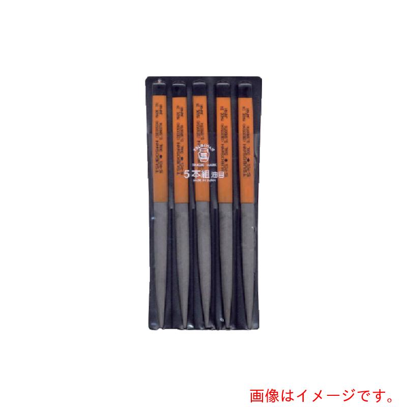ツボサン（TSUBOSAN）　組ヤスリ　５本組　楕円　油目　【品番：DE005-04】