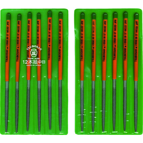 ツボサン（TSUBOSAN）　組ヤスリ　１２本組　半丸　中目　【品番：HA012-02】｜住設プロ　店