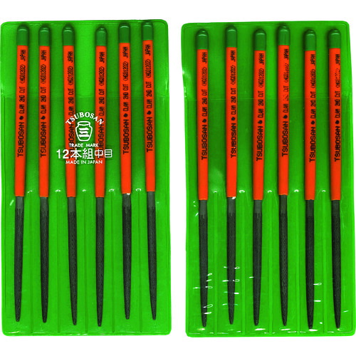 ツボサン（TSUBOSAN） 組ヤスリ １２本組 青柳 中目 【品番：HG012-02】