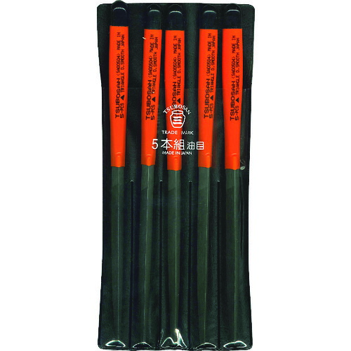 ツボサン（TSUBOSAN） 組ヤスリ ５本組 三角形 油目 【品番：SA005-04】