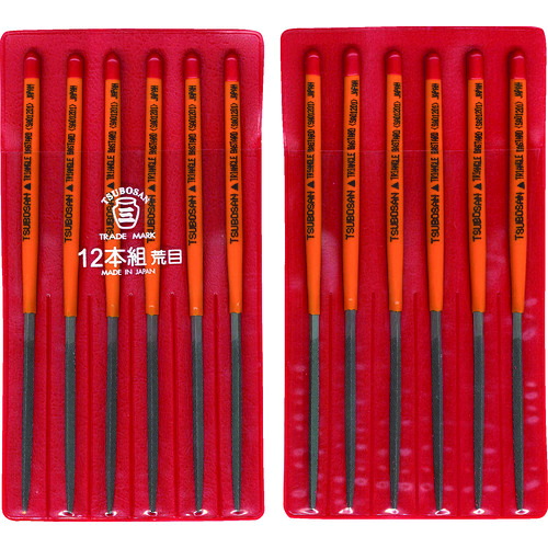 ツボサン（TSUBOSAN） 組ヤスリ １２本組 ３角形 荒目 【品番：SA012-01】