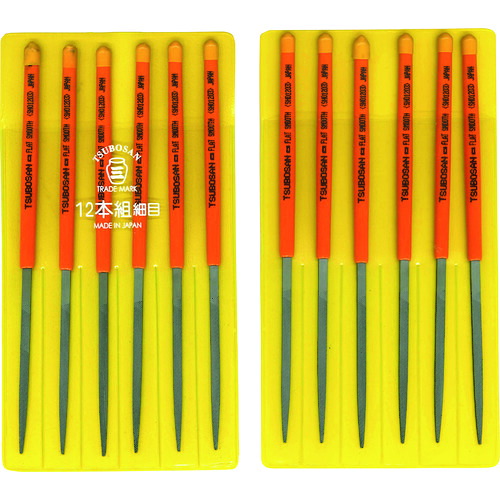 ツボサン（TSUBOSAN）　組ヤスリ　１２本組　先細　細目　【品番：SH012-03】｜住設プロ　店
