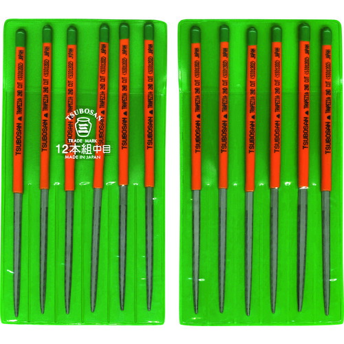 ツボサン（TSUBOSAN）　組ヤスリ　１２本組　シノギ　中目　【品番：SI012-02】
