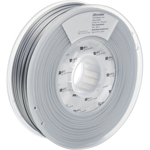 ★UltiMaker　純正フィラメント　ＰＬＡ　ＳｉｌｖｅｒＭｅｔａｌｌｉｃ　２．８５ｍｍ　７５０ｇ　【品番：1612】