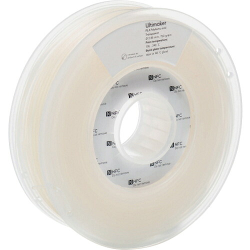 ★UltiMaker 完全無欠細糸 ＰＬＡ Ｔｒａｎｓｐａｒｅｎｔ ２．８５粍 ７５０ｇ 【品番：1614】