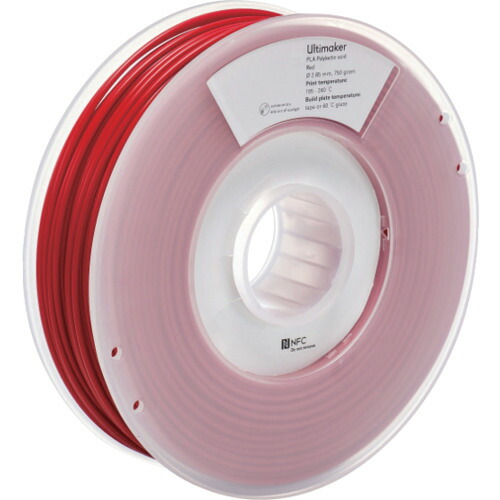 ★UltiMaker 完全無欠細糸 ＰＬＡ Ｒｅｄ ２．８５粍 ７５０ｇ 【品番：1618】
