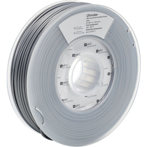 ★UltiMaker　純正フィラメント　ＡＢＳ　Ｓｉｌｖｅｒ　２．８５ｍｍ　７５０ｇ　【品番：1625】