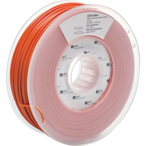 ★UltiMaker　純正フィラメント　ＡＢＳ　Ｏｒａｎｇｅ　２．８５ｍｍ　７５０ｇ　【品番：1628】