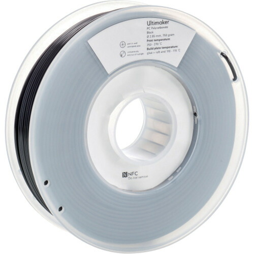 ★UltiMaker　純正フィラメント　ＰＣ　Ｂｌａｃｋ　２．８５ｍｍ　７５０ｇ　【品番：1641】