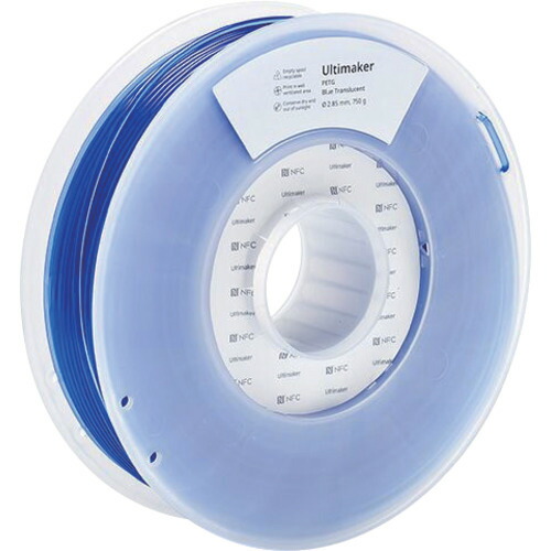 ★UltiMaker　純正フィラメント　ＰＥＴＧ　ＢｌｕｅＴｒａｎｓｌｕｃｅｎｔ　２．８５ｍｍ　７５０ｇ　【品番：227335】