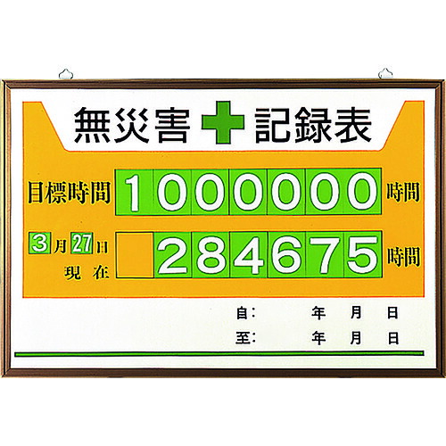 ユニット（UNIT）　無災害記録表　【品番：867-12A】