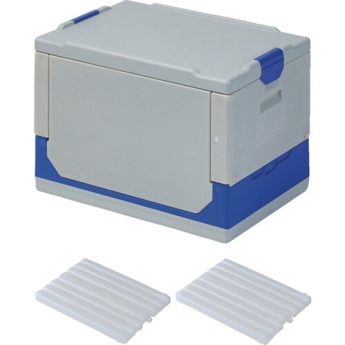 ワコン（WACON）　クーラーボックス　クールワン折りたたみ保冷ボックス（ＧＹ）冷凍保冷剤２個付（１ｋｇ）セット　【品番：COG-10-KCUL1510(1KG)X2SET】