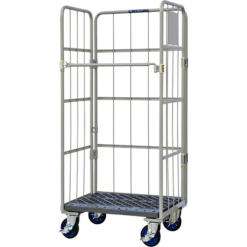 【別途貨物輸送あり】ワコーパレット 床板可塑性物質製カゴ車 ８００ｘ６００ｘ１７００ 【品番：WKP-8060】