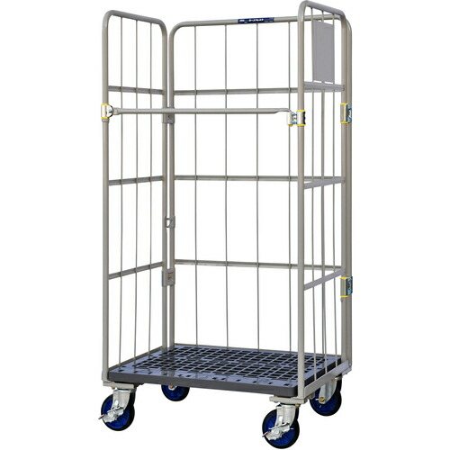 【別途送料あり】ワコーパレット　床板プラスチック製カゴ車　８７５ｘ６５０ｘ１７００　【品番：WKP-87565】 34,220円