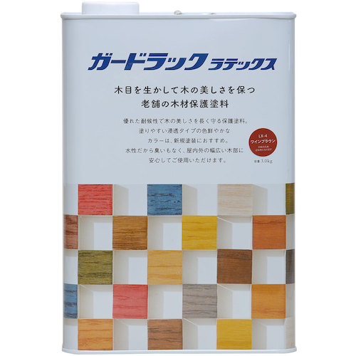 和信えの具 ガードラックラテックス ぶどう酒赤銅色 ３．０ｋｇ 【品番：800463】