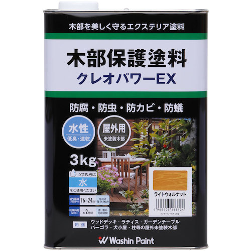 和信ペイント　クレオパワーＥＸ　ライトウォルナット　３ｋｇ　【品番：801223】