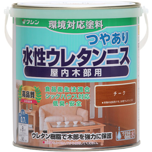 和信ペイント 水性ウレタンニス チーク 0.7L 【6個】 【品番:941702】