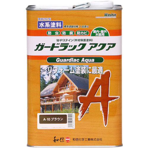 和信ペイント　ガードラックアクア　ブラウン　３．５ｋｇ　【2個】　【品番：952240】