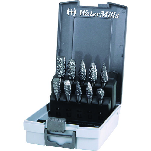 ウォーターミルズ（WATERMILLS）　ＷＭノンコート超硬ロータリーバーセット　６ｍｍ軸　１０本組　【品番：WMTCSET10】｜住設プロ　店