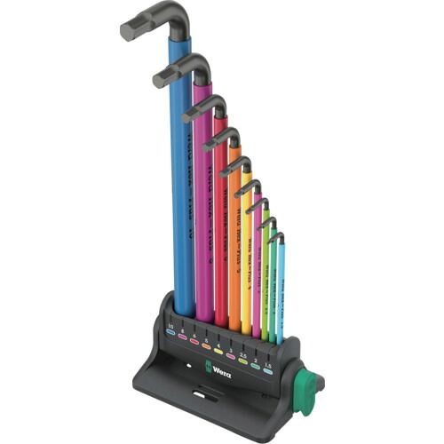 Wera ９５０／９ ヘックスプラスマルチカラー３ Ｌ足懸かり仕掛ける 粍大きさ 黒いことレーザ 【品番：133165】