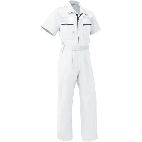 山田辰　ＡＵＴＯ－ＢＩ　半袖つなぎ服１０３５－００９ホワイト－Ｍ　【品番：1035-009-M】