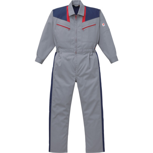 山田辰 カン犀 つなぎ服２０３－００８しろがね色薄墨色－４Ｌ 【品番：203-008-4L】
