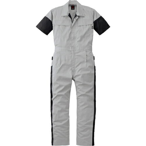 山田辰　カンサイ　半袖つなぎ服２５７－００７グレー－ＬＬ　【品番：257-007-LL】
