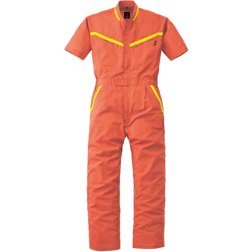 山田辰 カン犀 無条件反射型半袖つなぎ服２５９－００３オレンジ色－３Ｌ 【品番：259-003-3L】