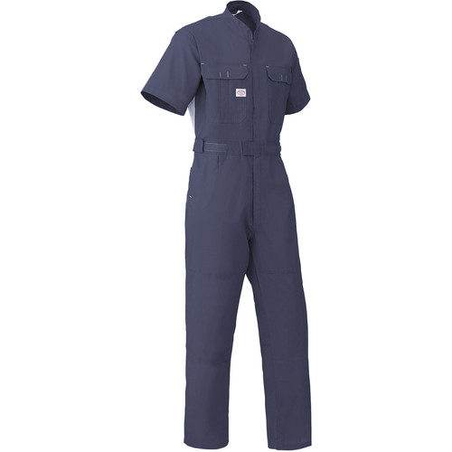 山田辰 ＡＵＴＯ－ＢＩ 半袖つなぎ服３７５１－００１ネイビーブルー－５Ｌ 【品番：3751-001-5L】 花・ガーデン・DIY-安全・保護用品-その他
