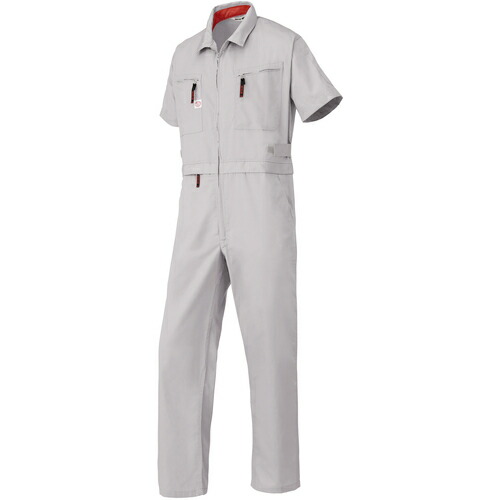 山田辰　ＡＵＴＯ－ＢＩ　腰割れ式半袖つなぎ服６９０１－００８シルバーグレー－Ｓ　【品番：6901-008-S】