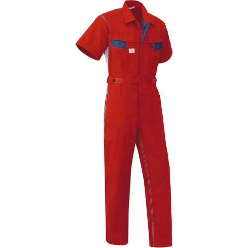 山田辰 ＡＵＴＯ－ＢＩ 半袖つなぎ服８３０１－００５赤いこと－Ｍ 【品番：8301-005-M】