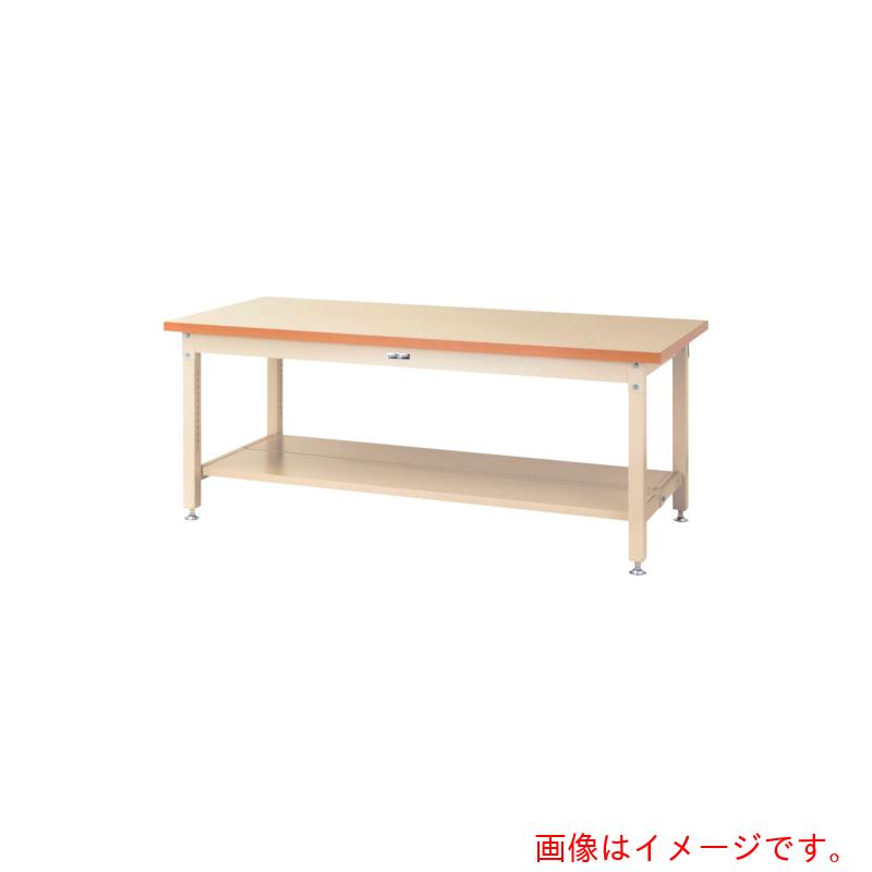 【別途送料あり】山金工業　ヤマテック　ワークテーブル　スーパータイプ　半面棚板２枚付　Ｗ１５００×Ｄ７５０×Ｈ７４０ｍｍ　ヤマテックアイボリー　【品番：SSM-1575TT-II】 68,746円