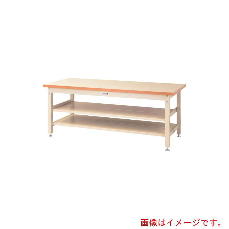 【別途送料あり】山金工業　ヤマテック　ワークテーブル　スーパータイプ　全面棚板付　Ｗ１５００×Ｄ７５０×Ｈ７４０ｍｍ　ヤマテックアイボリー　【品番：SSM-1575TTS2-II】 82,074円