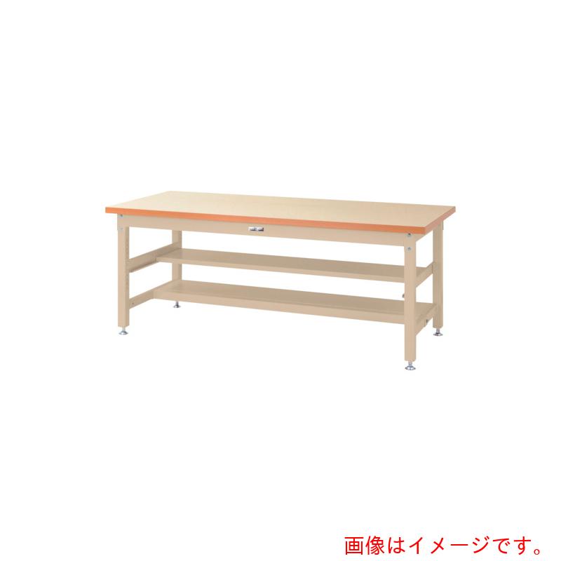 【別途送料あり】山金工業　ヤマテック　ワークテーブル　スーパータイプ　中間（半面）棚板付　１８００×９００×Ｈ７４０ｍｍ　ヤマテックアイボリー　【品番：SSM-1890TS1-II】