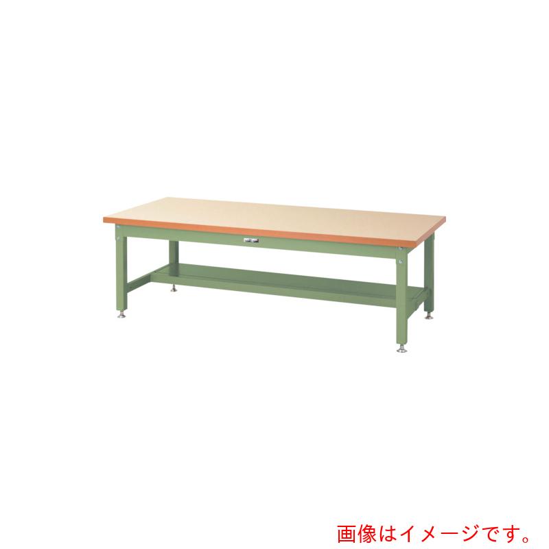 【別途送料あり】山金工業　ヤマテック　ワークテーブル　スーパータイプ　半面棚板１枚付　Ｗ１８００×Ｄ９００×Ｈ６００ｍｍ　アイボリー／ヤマテックグリーン　【品番：SSML-1890T-IG】