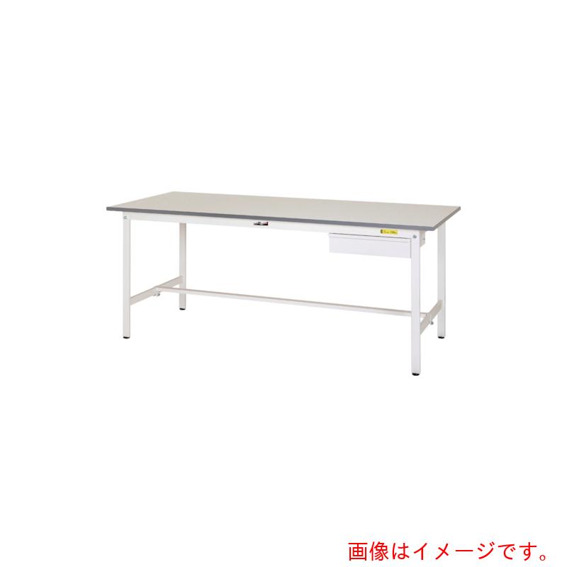 【別途送料あり】山金工業　ヤマテック　ワークテーブル１５０シリーズ　固定式　キャビネット付　Ｗ１５００&times;Ｄ７５０&times;Ｈ７４０ｍｍ　シルキーホワイト色　【品番：SUP-1575U-WW】｜住設プロ　店