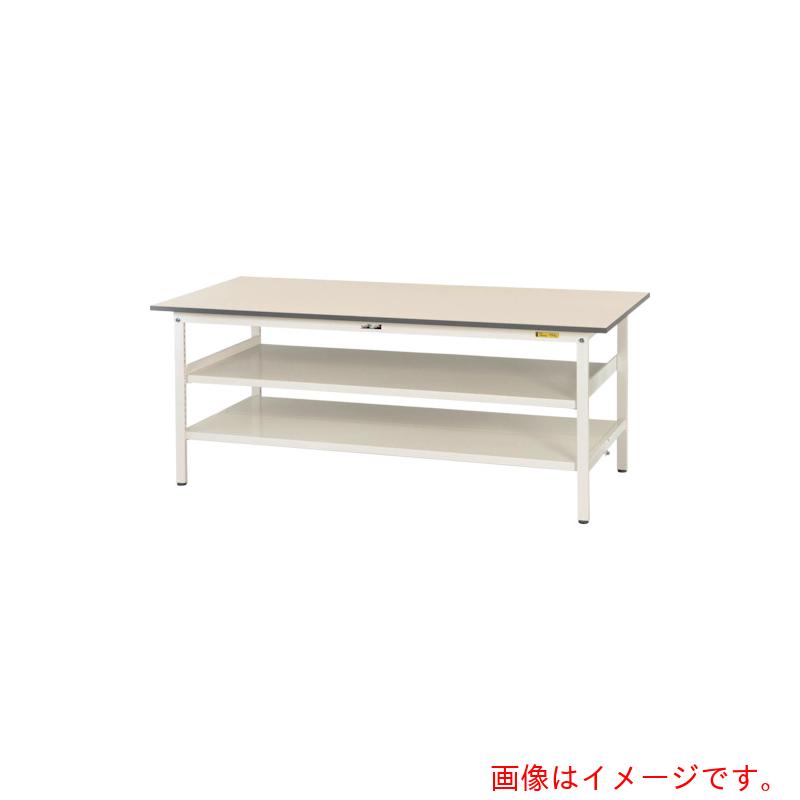 【別途送料あり】山金工業　ヤマテック　ワークテーブル１５０シリーズ　固定式　中間棚　全面棚板付　Ｗ１５００&times;Ｄ９００&times;Ｈ７４０ｍｍ　シルキーホワイト色　【品番：SUP-1590TTF-WW】｜住設プロ　店 55,598円