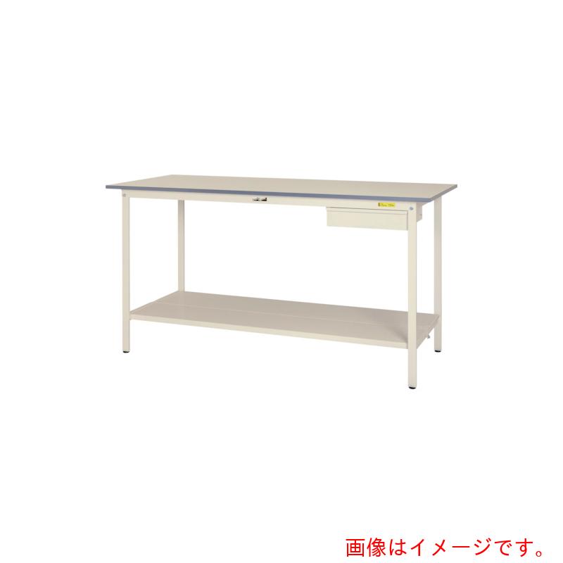 【別途送料あり】山金工業 ヤマテック ワークテーブル150シリーズ 固定式 キャビネット・全面棚板付 W1500×D900×H950mm シルキーホワイト 【品番:SUPH-1590UTT-WW】|住設プロ 店