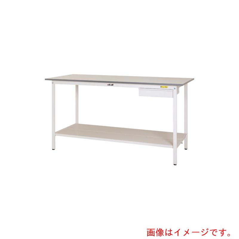 【別途送料あり】山金工業　ヤマテック　ワークテーブル１５０シリーズ　固定式　キャビネット・全面棚板付　Ｗ１８００&times;Ｄ９００&times;Ｈ９５０ｍｍ　シルキーホワイト　【品番：SUPH-1890UTT-WW】｜住設プロ　店