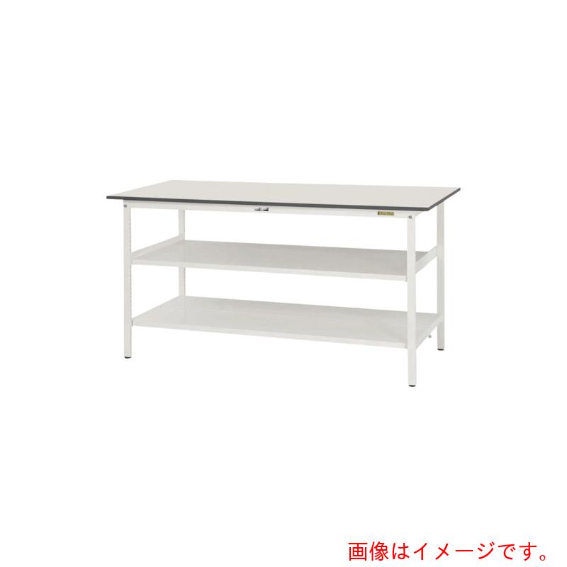 山金工業 ヤマテック ワークテーブル150シリーズ 固定式 中間棚・全面棚板付 W600×D600×H950mm シルキーホワイト 【品番:SUPH-660TTF-WW】|住設プロ 店